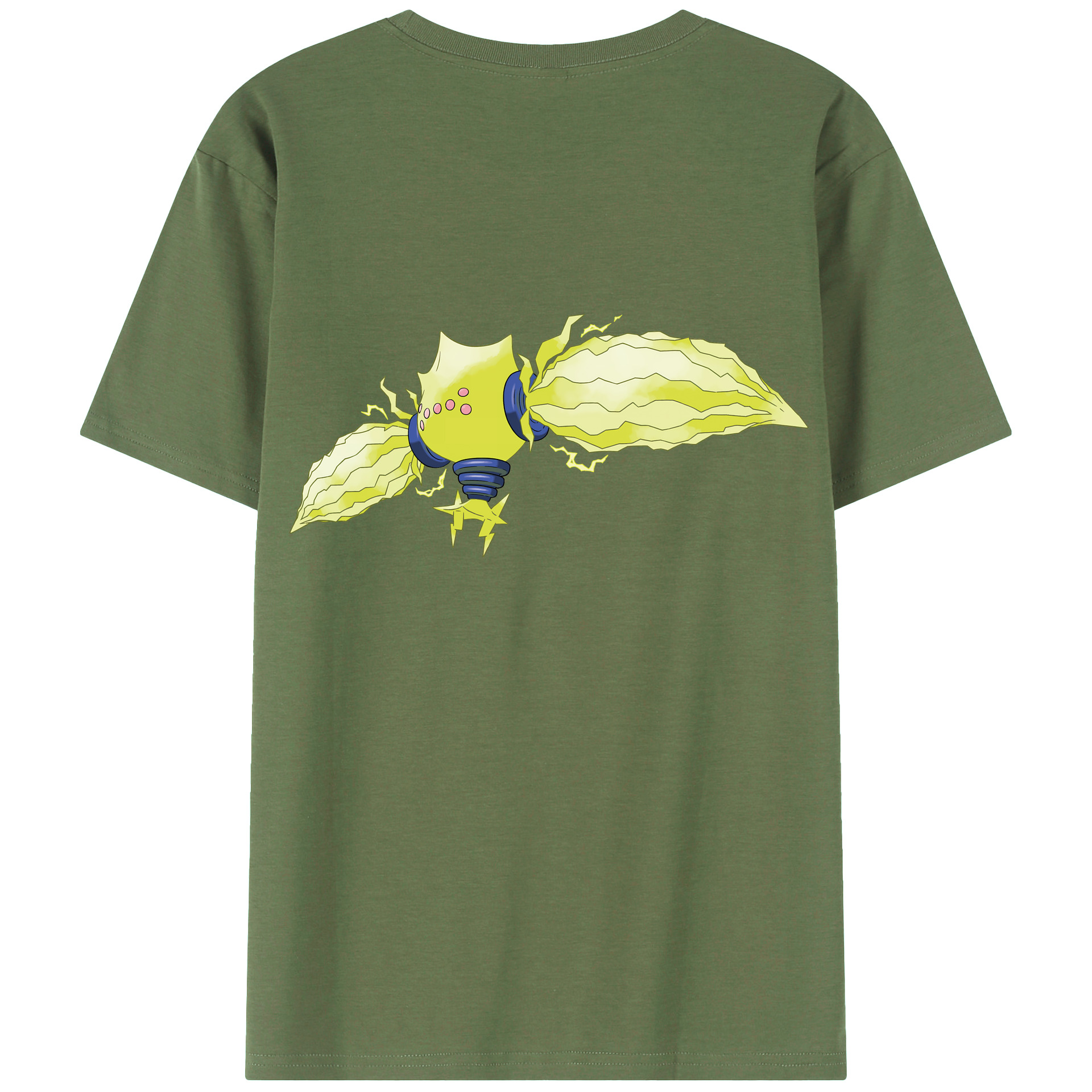 （画像用） ポケットモンスター Pokémon 綿100％ メンズ半袖Tシャツ（バックプリント） 通気性